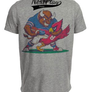 Buffalo Bills vs. Arizona Cardinals Retro Rivalry Football Angry Billy Mascot Artwork Heather Gray Sublimated T-Shirt