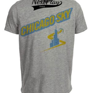 Chicago Sky Retro Basketball 2007 Artwork Heather Gray Sublimated T-Shirt