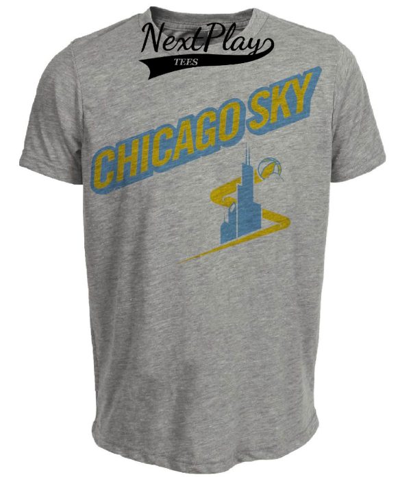 Chicago Sky Retro Basketball 2007 Artwork Heather Gray Sublimated T-Shirt