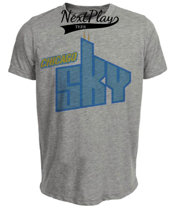 Chicago Sky Retro Basketball 2008 Artwork Heather Gray Sublimated T-Shirt