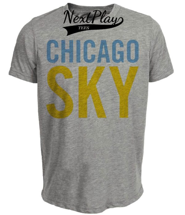 Chicago Sky Retro Basketball 2009 Artwork Heather Gray Sublimated T-Shirt