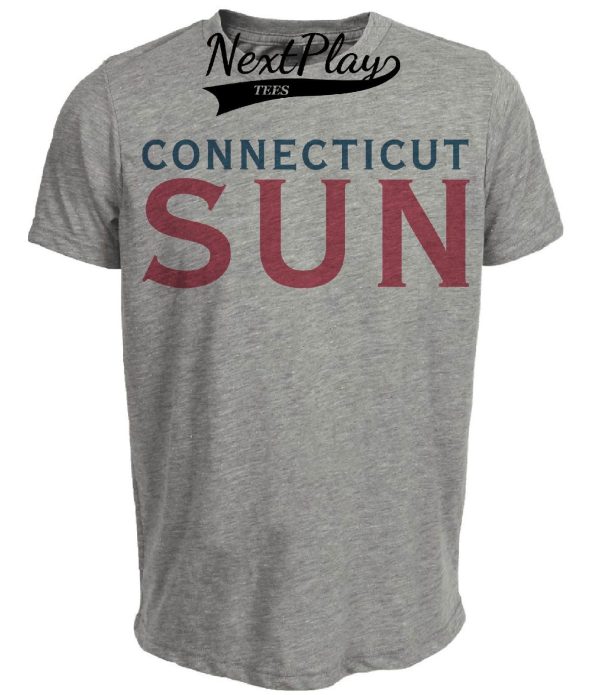 Connecticut Sun Retro Logo Basketball 2004 Artwork Heather Gray Sublimated T-Shirt