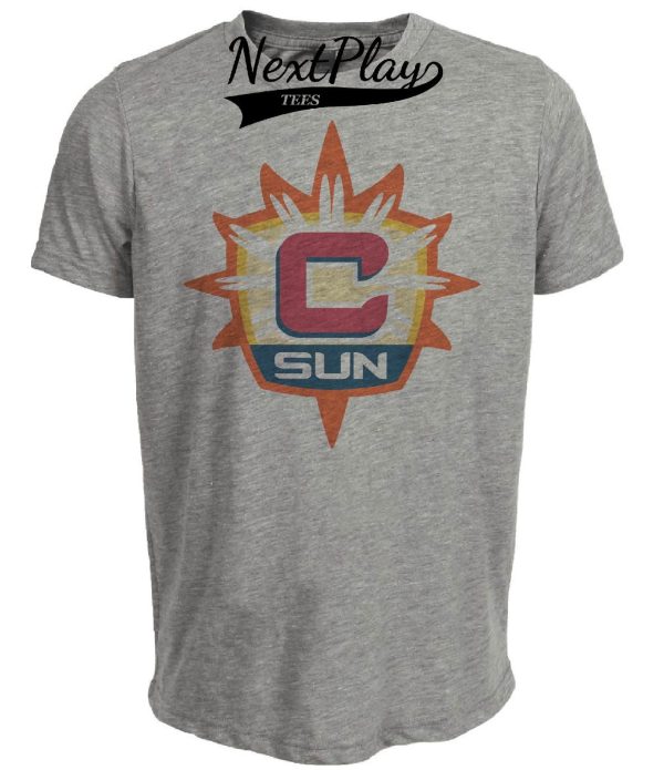 Connecticut Sun Retro Logo Basketball 2005 Artwork Heather Gray Sublimated T-Shirt