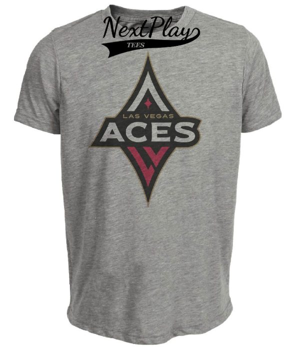 Las Vegas Aces Retro Basketball Artwork Heather Gray Sublimated T-Shirt