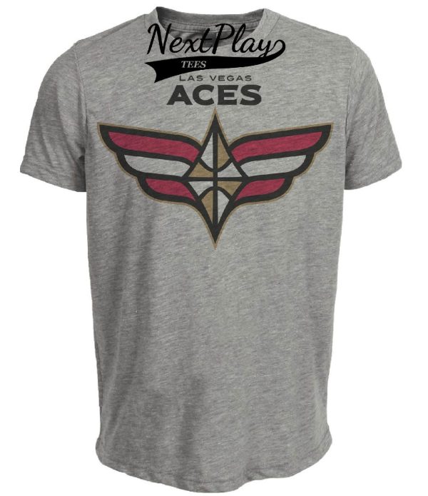 Las Vegas Aces Retro Basketball Artwork Heather Gray Sublimated T-Shirt