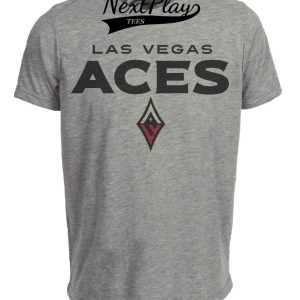 Las Vegas Aces Retro Basketball Artwork Heather Gray Sublimated T-Shirt