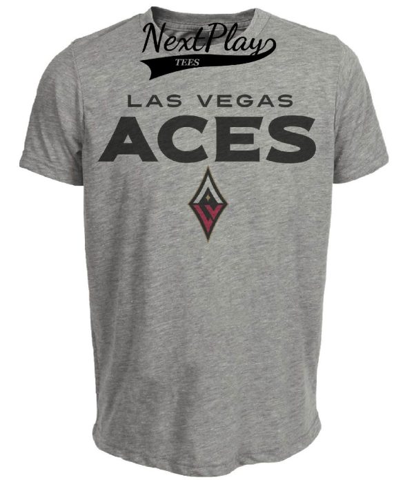 Las Vegas Aces Retro Basketball Artwork Heather Gray Sublimated T-Shirt