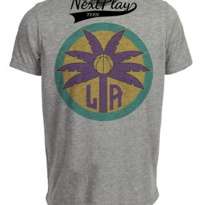 Los Angeles Sparks Retro Basketball Artwork Heather Gray Sublimated T-Shirt