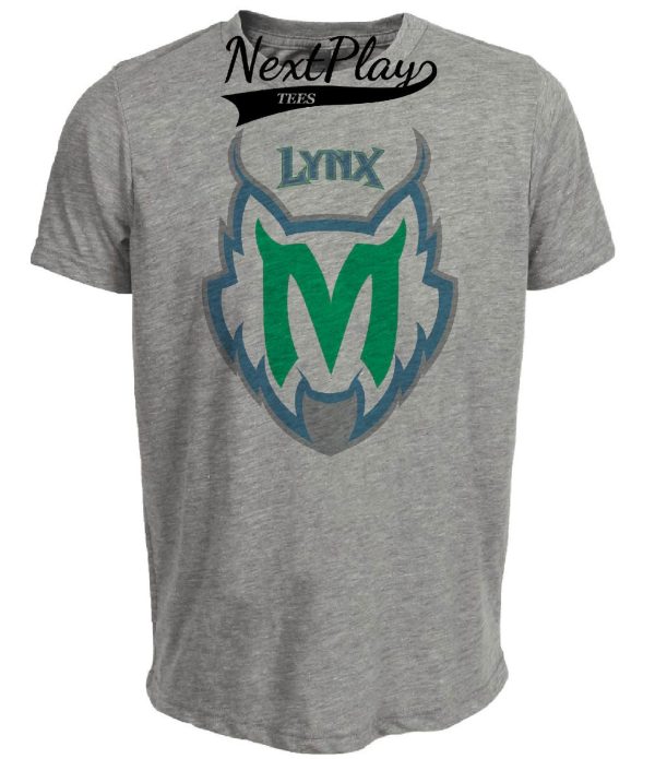 Minnesota Lynx Retro Mascot Basketball 1999 Artwork Heather Gray Sublimated T-Shirt