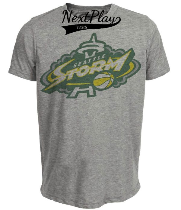 Seattle Storm Retro Basketball Artwork Heather Gray Sublimated T-Shirt
