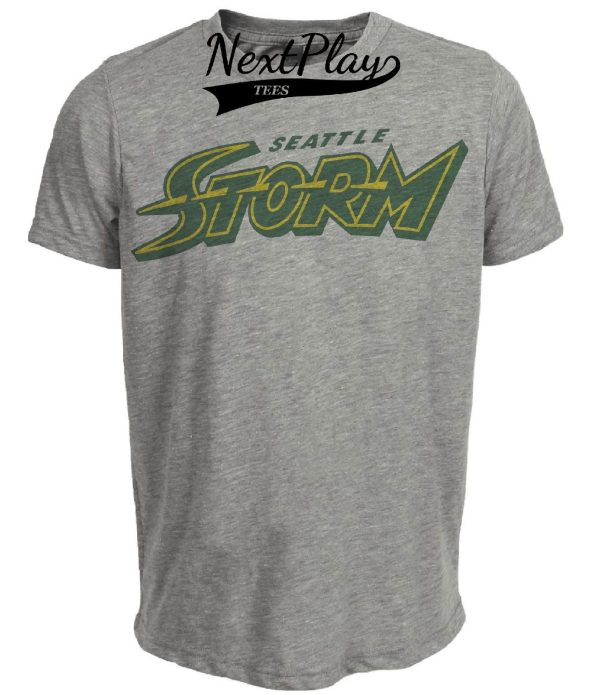 Seattle Storm Retro Logo Basketball Artwork Heather Gray Sublimated T-Shirt