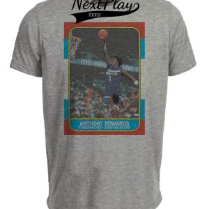 Minnesota Timberwolves Retro Anthony Edwards Basketball 1986 Artwork Heather Gray Sublimated T-Shirt