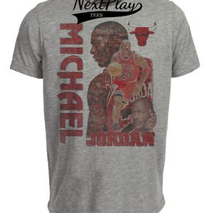 Chicago Bulls Retro Michael Jordan Basketball 1988 Artwork Heather Gray Sublimated T-Shirt