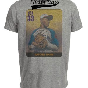Kansas City Monarchs Retro Satchel Paige Baseball 1933 Artwork Heather Gray Sublimated T-Shirt
