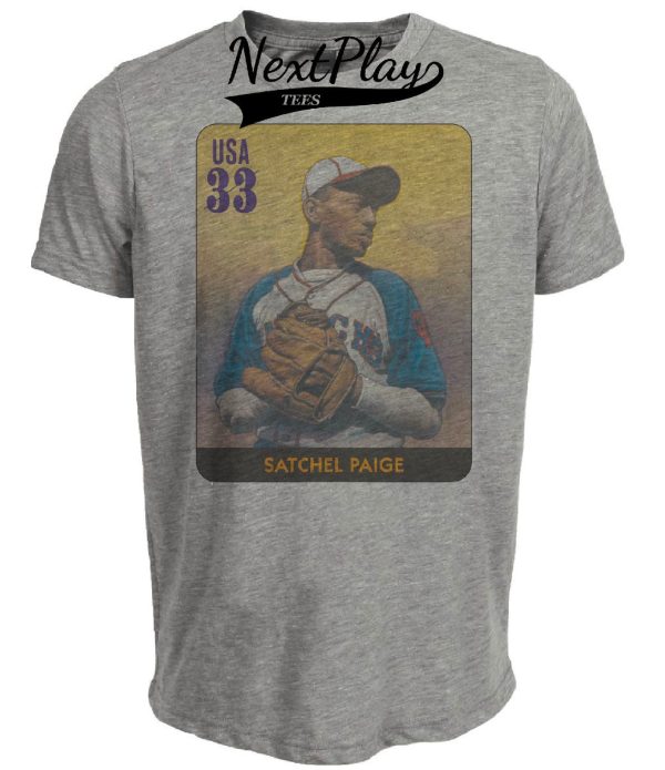 Kansas City Monarchs Retro Satchel Paige Baseball 1933 Artwork Heather Gray Sublimated T-Shirt