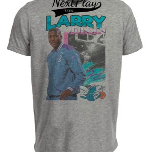 Charlotte Hornets Retro GrandMama Larry Johnson Basketball 1991 Artwork Heather Gray Sublimated T-Shirt