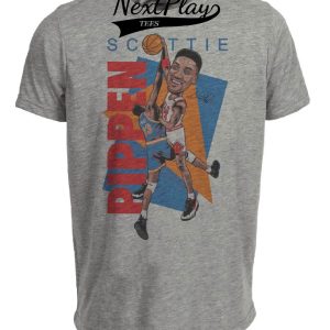 Chicago Bulls Retro Scottie Pippen Basketball 1989 Artwork Heather Gray Sublimated T-Shirt