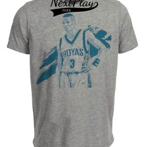 Georgetown Hoyas Retro Allen Iverson Basketball 1993 Artwork Heather Gray Sublimated T-Shirt