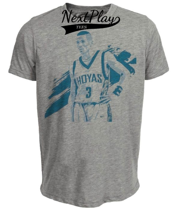 Georgetown Hoyas Retro Allen Iverson Basketball 1993 Artwork Heather Gray Sublimated T-Shirt