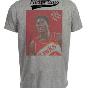 Atlanta Hawks Retro Dominique Wilkins Basketball Human Highlight Film 1988 Artwork Heather Gray Sublimated T-Shirt