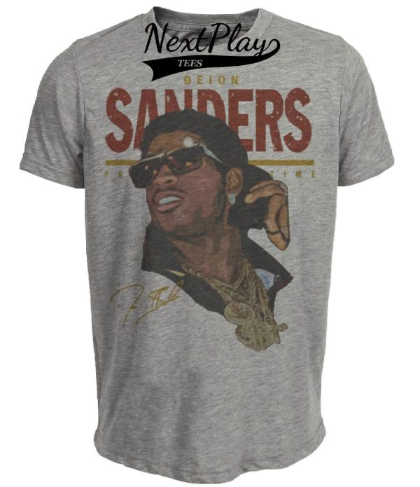 Florida State Seminoles Retro Deion PrimeTime Sanders Football 1989 Artwork Heather Gray Sublimated T-Shirt