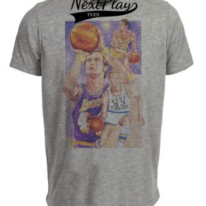 Los Angeles Lakers Retro Jerry West Basketball 1970 Artwork Heather Gray Sublimated T-Shirt
