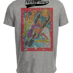 Phoenix Suns Retro Charles Barkley Basketball Comic 1991 Artwork Heather Gray Sublimated T-Shirt