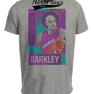 Phoenix Suns Retro Charles Barkley Basketball 1991 Artwork Heather Gray Sublimated T-Shirt
