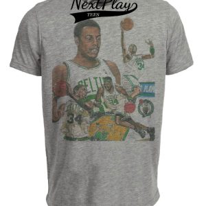 Boston Celtics Retro Paul Pierce Basketball Artwork Heather Gray Sublimated T-Shirt