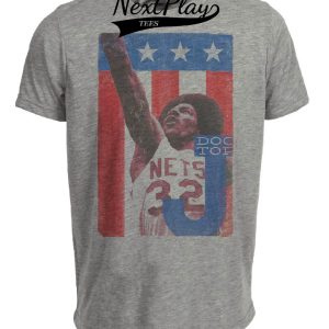 New York Nets Retro Dr. J Julius Erving Basketball 1973 Artwork Heather Gray Sublimated T-Shirt