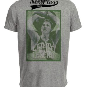 Boston Celtics Retro Larry Legend Bird Basketball 1985 Artwork Heather Gray Sublimated T-Shirt