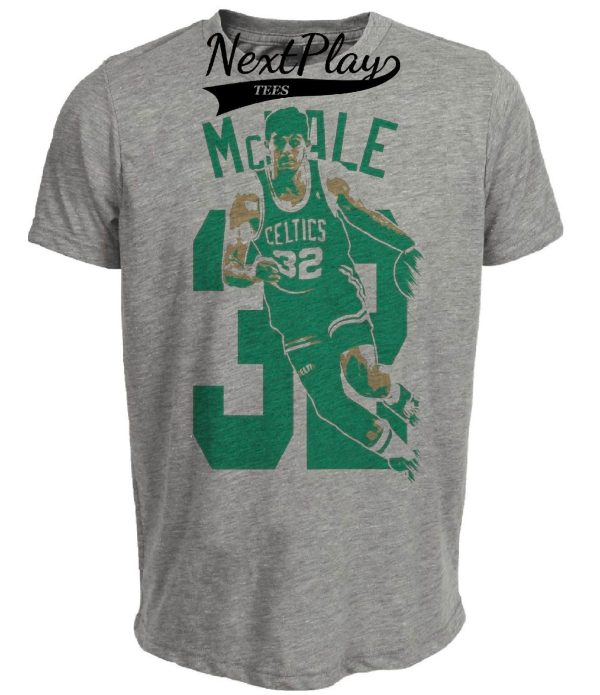 Boston Celtics Retro Kevin McHale Basketball 1986 Artwork Heather Gray Sublimated T-Shirt