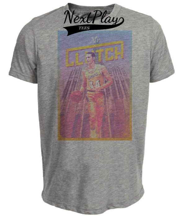 Los Angeles Lakers Retro Jerry West Basketball 1969 Artwork Heather Gray Sublimated T-Shirt