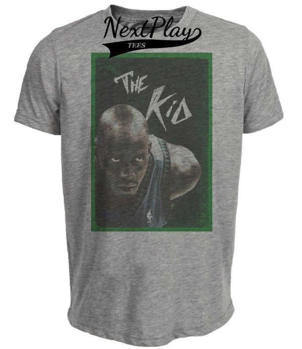 Minnesota Timberwolves Retro Kevin Garnett Basketball 1997 Artwork Heather Gray Sublimated T-Shirt