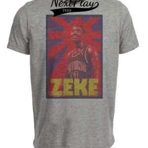 Detroit Pistons Retro Isiah Thomas Basketball 1988 Artwork Heather Gray Sublimated T-Shirt