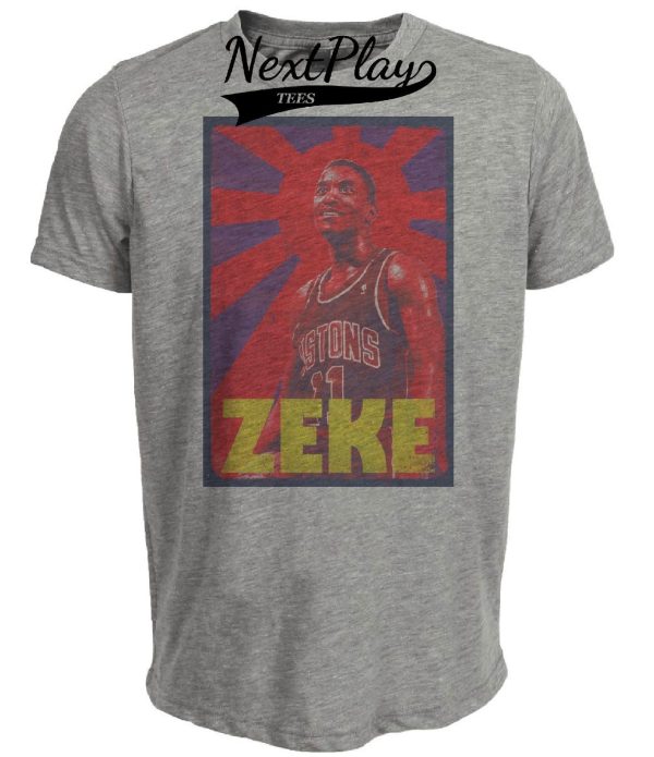 Detroit Pistons Retro Isiah Thomas Basketball 1988 Artwork Heather Gray Sublimated T-Shirt