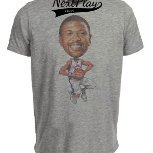 Toronto Raptors Retro Jalen Rose Basketball Artwork Heather Gray Sublimated T-Shirt