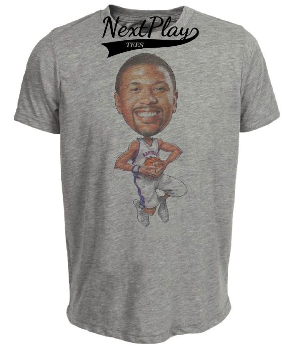 Toronto Raptors Retro Jalen Rose Basketball Artwork Heather Gray Sublimated T-Shirt