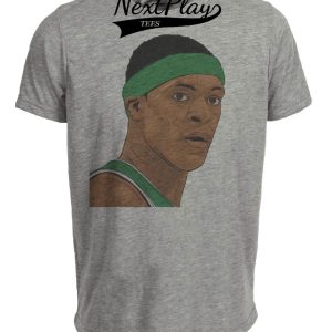 Boston Celtics Retro Rajon Rondo Basketball Artwork Heather Gray Sublimated T-Shirt