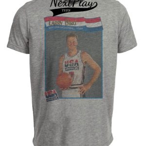 USA Olympics Retro Dream Team Larry Bird Basketball 1992 Artwork Heather Gray Sublimated T-Shirt