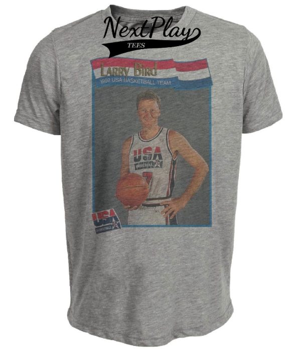 USA Olympics Retro Dream Team Larry Bird Basketball 1992 Artwork Heather Gray Sublimated T-Shirt