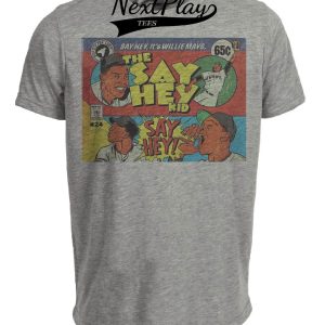 New York Giants Retro Willie Mays The Say Hey Kid Baseball 1952 Artwork Heather Gray Sublimated T-Shirt