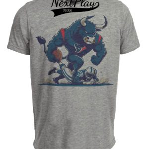 Houston Texans vs. Indianapolis Colts Retro Rivalry Football Toro Mascot Artwork Heather Gray Sublimated T-Shirt