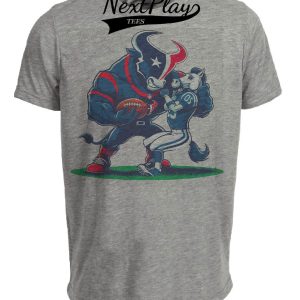 Houston Texans vs. Indianapolis Colts Retro Rivalry Football Toro Artwork Heather Gray Sublimated T-Shirt