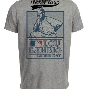 New York Yankees Retro Lou Gehrig Day Baseball June 2nd Artwork Heather Gray Sublimated T-Shirt