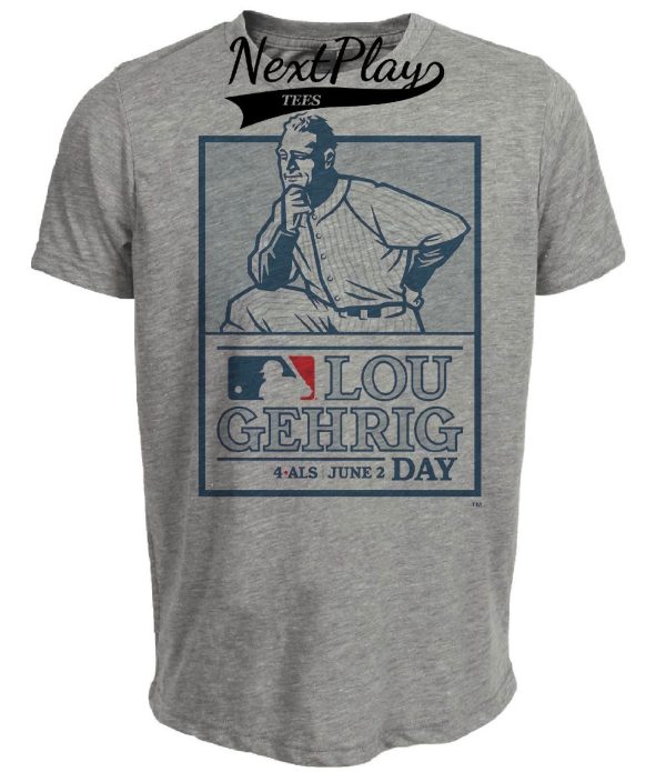 New York Yankees Retro Lou Gehrig Day Baseball June 2nd Artwork Heather Gray Sublimated T-Shirt
