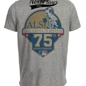 New York Yankees Retro Lou Gehrig ALS Day Baseball June 2nd 75th Anniversary Artwork Heather Gray Sublimated T-Shirt