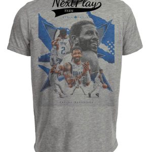 Dallas Mavericks Retro Kyrie Irving Basketball Artwork Heather Gray Sublimated T-Shirt