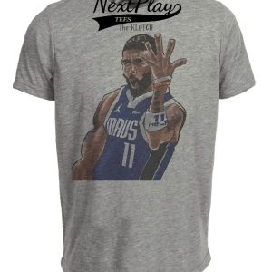 Dallas Mavericks Retro Kyrie Irving Basketball Artwork Heather Gray Sublimated T-Shirt
