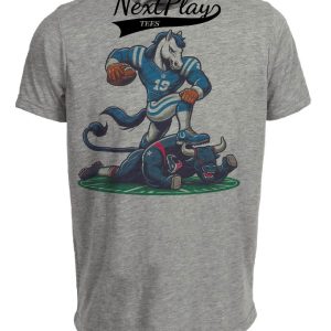 Indianapolis Colts vs. Houston Texans Retro Rivalry Football Artwork Heather Gray Sublimated T-Shirt